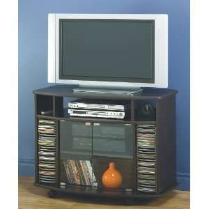  Cappuccino TV Stand with Glass Doors by Coaster Furniture 