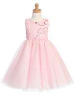 Lito Pink or White Tulle Embroidered Dress 2T 4T  