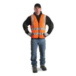  Orange Polyester Surveyors Vest With Zipper Closure, 2 3M 