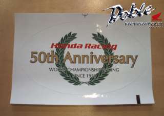 Genuine Honda Racing 50th 50 Anniversary Decal Sticker  