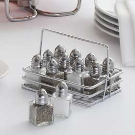 Salt & Pepper Shakers with Caddy, Set of 12  Kitchen 