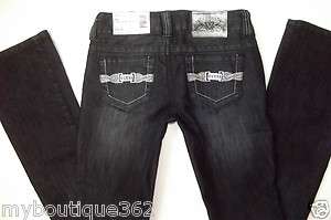   TAG GUESS BLACK DOHENY FIT SUPER LOW RISE BOOT CUT JEANS SIZE 28 LQQK