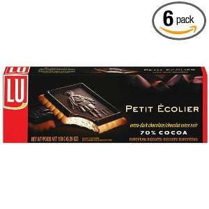 LU Petit Ecolier Biscuits, Extra Dark 70% Cocoa, 5.29 Ounce Boxes 