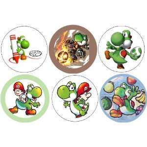   YOSHI Pinback Buttons 1.25 Pins / Badges Super Mario World (Set #2
