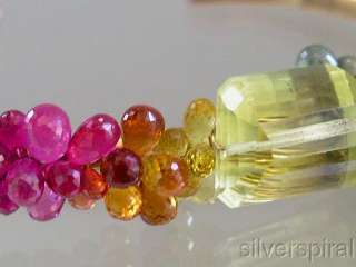 Sunbeams and RainbowsLemon Quartz Ruby Sapphire Encrusted Gold 