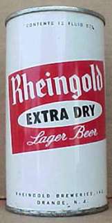 RHEINGOLD EXTRA DRY BEER Flat Top Can Orange NEW JERSEY  