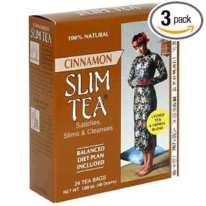 Slim Tea, Cinnamon, Tea Bags, 24 Count Grocery & Gourmet Food