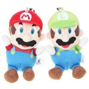 Cute Super Mario Figure Toy Hanging Strap Red Green 