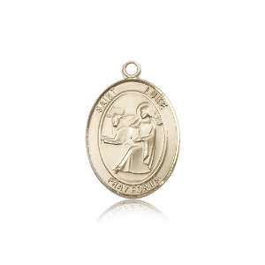  14kt Gold St. Saint Luke the Apostle Medal 1 x 3/4 Inches 