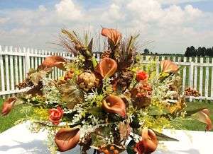   Flowers Mans Loving Memory Brown Calla Lily Fall Headstone Gravesite
