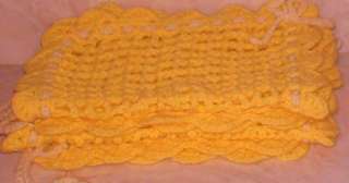 Yellow White Crocheted Placemats Handmade 15 X 13  