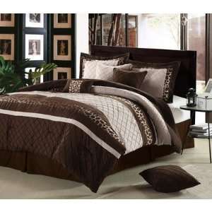  Leopard Oversized Comforter Set in Brown