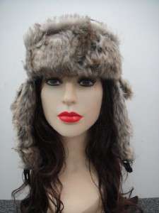 Houndstooth Wool Winter Bomber Ski Hat / Faux Fur Black  