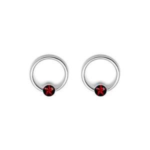 Captive Bead Ring with Black and Red Nautical Star Ball   14g (1.6mm 