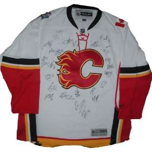  2011 2012 Calgary Flames Team Signed RBK Hockey Jersey 