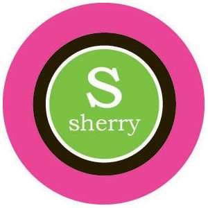    Pink/Black/Green Circle Personalized Magnet