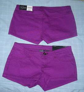 City Streets Purple/Fuchsia Demin Short Shorts Cute 7  