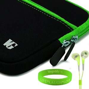  Black (Green Trim) Carrying Case for Toshiba Thrive + Vangoddy Live 