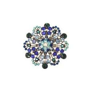  Blue Swarovski Crystal Vintage Style Snowflake Brooch 