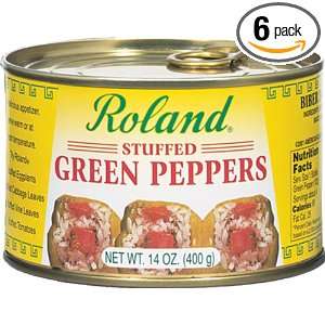 Roland Stuffed Green Peppers, 14.82 Ounce Ez Open Can (Pack of 6 