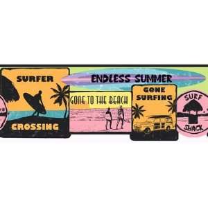Candice Olson Pink Surfs Up Wallpaper Border