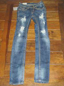  DESTROYED RIPPED DISTRESSED WOMENS SKINNY SLIM FIT JEANS SIZE 28
