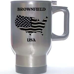  US Flag   Brownfield, Texas (TX) Stainless Steel Mug 