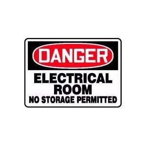 DANGER ELECTRICAL ROOM NO STORAGE PERMITTED 10 x 14 Adhesive Dura 