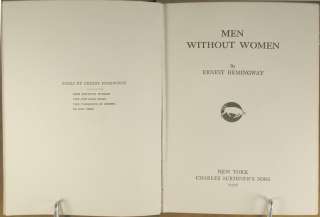 Men Without Women, Short Stories of Ernest Hemingway, Scribners 1927 