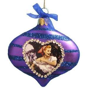  I Love Lucy Grape Stomping Glass Disc Christmas Ornament 
