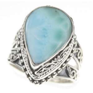  925 Sterling Silver LARIMAR Ring, Size 9, 11.26g Jewelry
