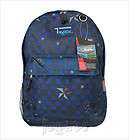 Track Black / Navy Checker with Star Backpack School Bag 16.5 