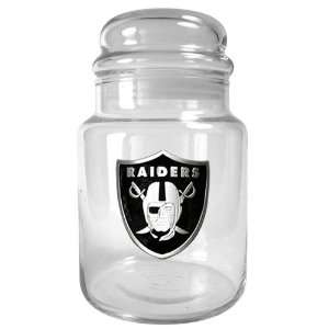   Raiders NFL 31oz Glass Candy Jar   Primary Logo 