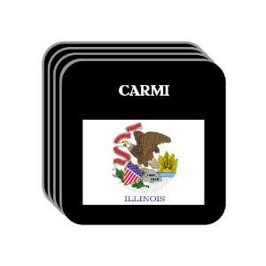 US State Flag   CARMI, Illinois (IL) Set of 4 Mini Mousepad Coasters