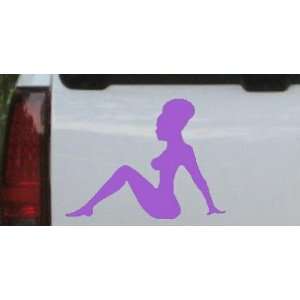 Purple 6in X 7.9in    African Mud Flap Girl Funny Car Window Wall 