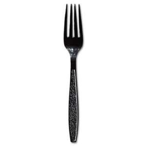 SOLO Cup Company Guildware Heavyweight Plastic Forks, Black, 1000 