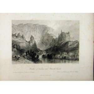  C1835 Fountain Vaucluse Petrarch Castle Mountain River 
