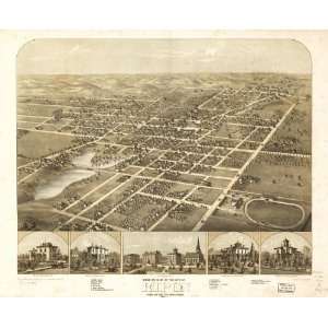 com Historic Panoramic Map Birds eye view of the city of Ripon, Fond 