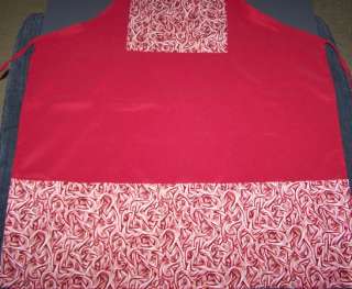 Red Candycanes Christmas Pocketed Kitchen Apron NEW  