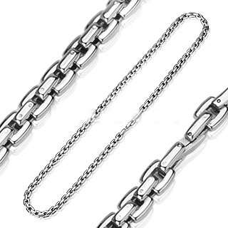 24 Inch 316L Stainless Steel 6MM Width Square Link MENS Necklace 