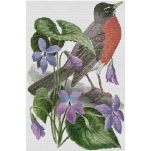  Wisconsin State Bird and Flower Counted Cross Stitch Pattern 
