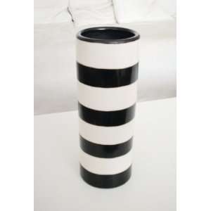  Contemporary Art Pottery   Modern Decor Vase Stripes Tube 