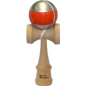  Kaleb Kendama Metallic Silver With Orange Stripe Toys 