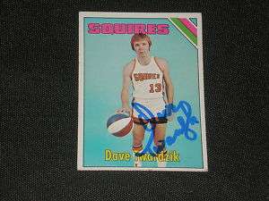 DAVE TWARDZIK 1975 76 TOPPS SIGNED CARD #246 SQUIRES  