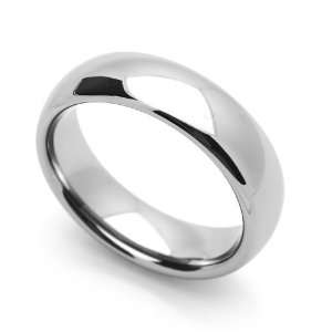 6MM Comfort Fit Stainless Steel Wedding Band Classic Domed Ring (Size 