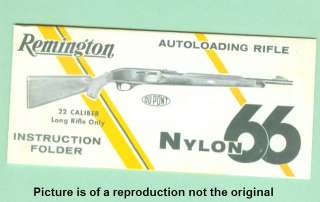 Remington Nylon 66 1950s Factory Instruction Manual Re  