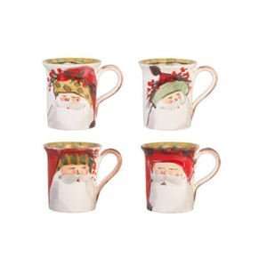  Vietri Holiday Santa Old St. Nick Asst Coffee Tea Mugs 