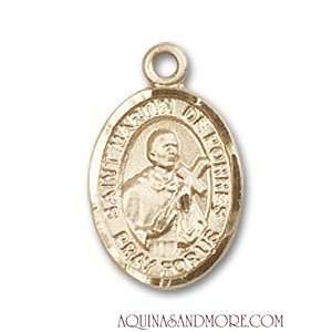  St. Martin de Porres Small 14kt Gold Medal Jewelry