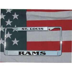 St Louis Rams Chrome Laser Engraved License Plate Frame NFL