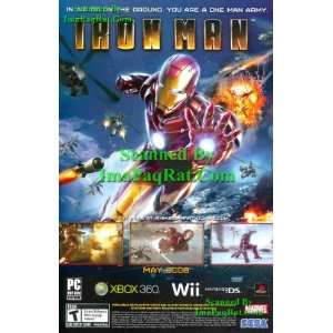  Iron Man The Video Game Great Original Print Ad 